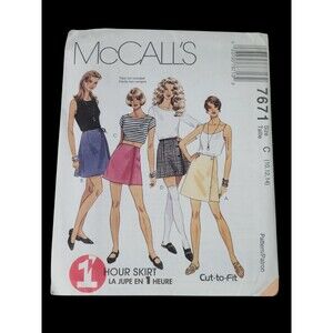 Vtg McCalls Pattern 7671 1 Hour Misses Wrap Skirt in Two Lengths Sizes 10,12,14